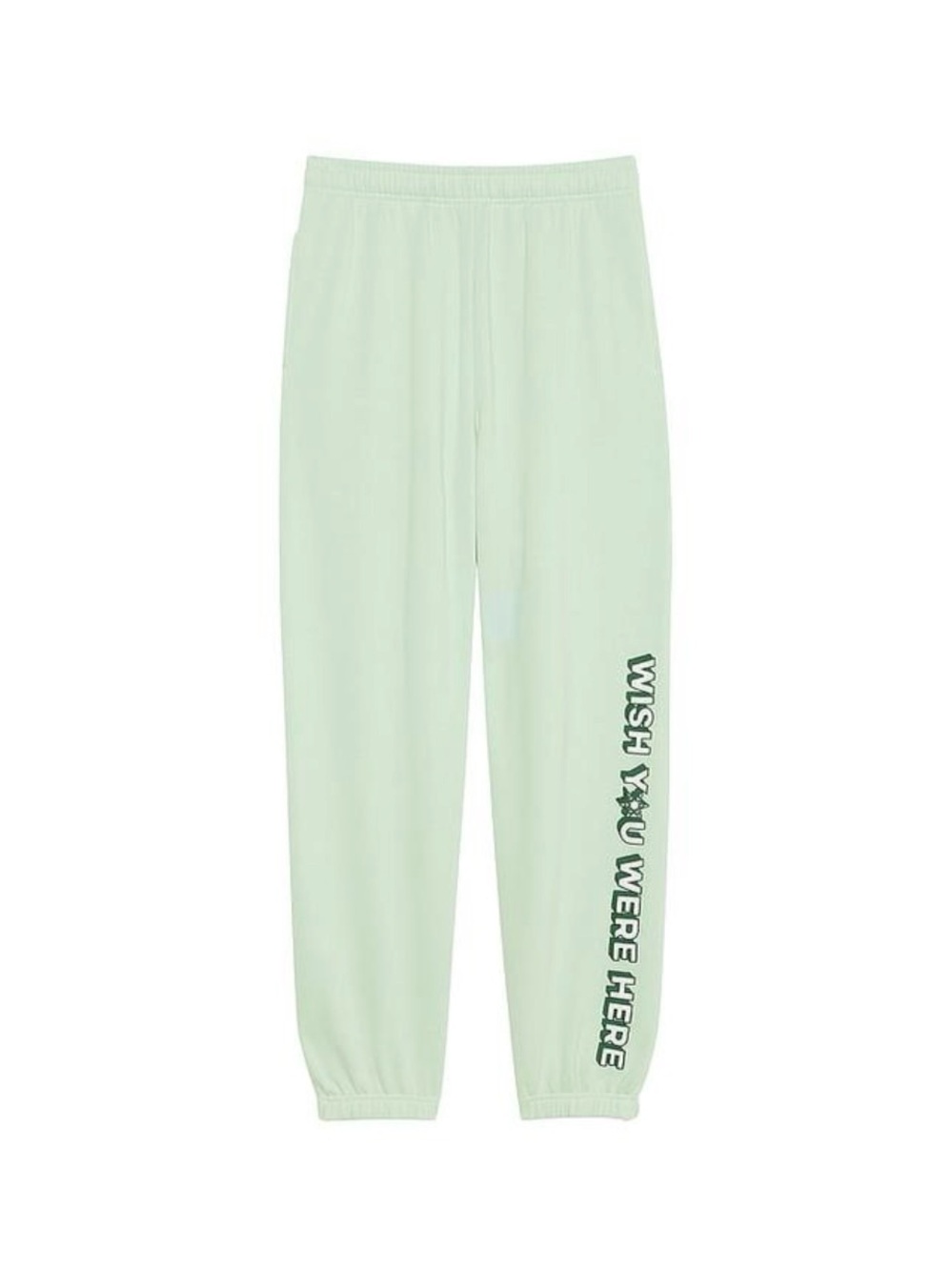 Victoria’s Secret PINK Ivy Fleece Campus Sweatpants Mint Aspen Size Medium